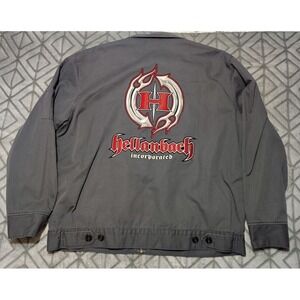 Hellanbach Grey Dickies Insulated Jacket w/Red Patch Quilt Lined‎ Size Xlarge